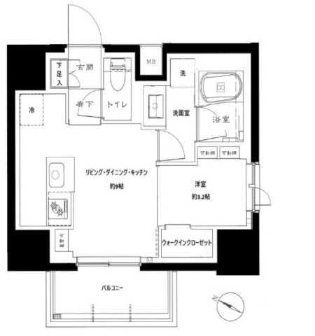 リビオレゾン王子飛鳥山(1LDK/5階)の間取り写真