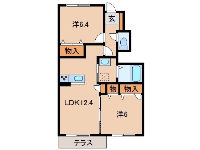 シャーメゾンNANRYU(2LDK/1階)の間取り写真