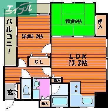 アークスクエア表町(2LDK/14階)の間取り写真