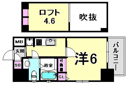エステムコート神戸県庁前IVグランディオ(1K/3階)の間取り写真