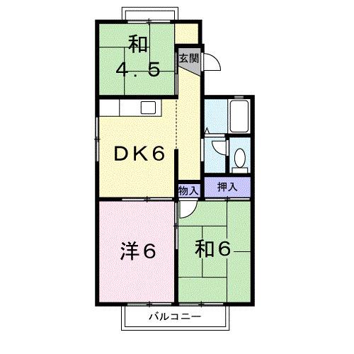 セジュールあきらII(3DK/2階)の間取り写真