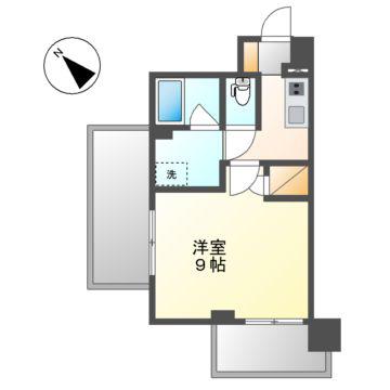 ラグゼナ上前津(1K/14階)の間取り写真