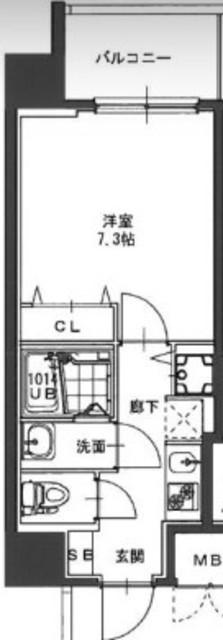 S-RESIDENCE緑橋駅前(1K/11階)の間取り写真