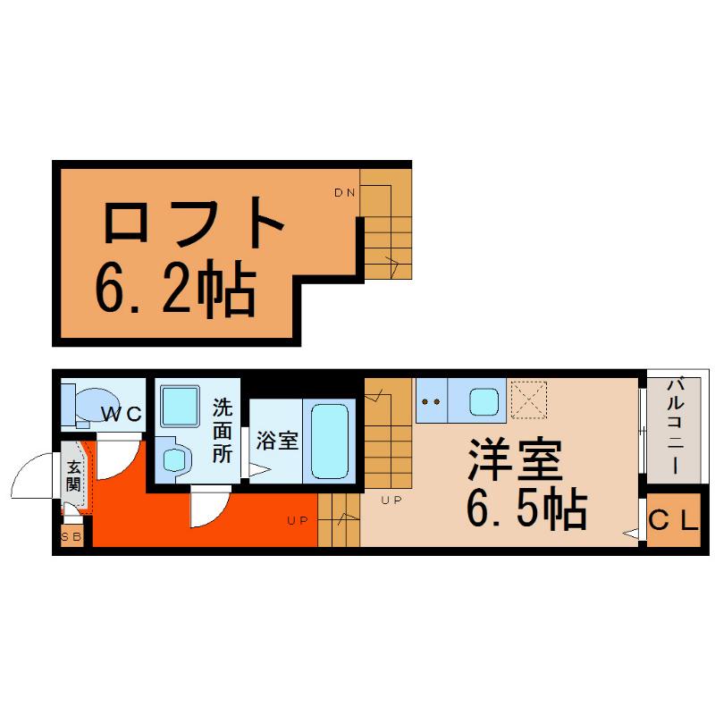 グランツ六番町(1K/1階)の間取り写真