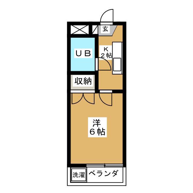 パール世田谷(1K/3階)の間取り写真