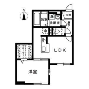 LE BOULEAU BLANC(1LDK/1階)の間取り写真