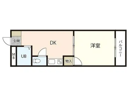 草津南ビル(1DK/5階)の間取り写真