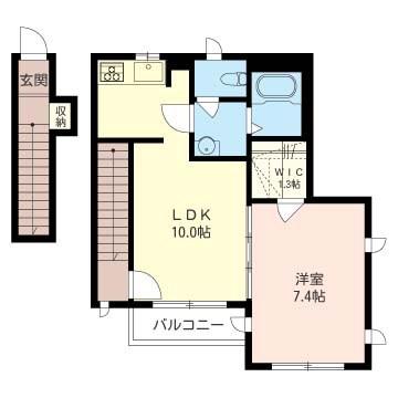 グラシア下北沢(1LDK/2階)の間取り写真