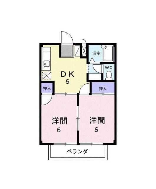 メゾンアサバ(2DK/2階)の間取り写真