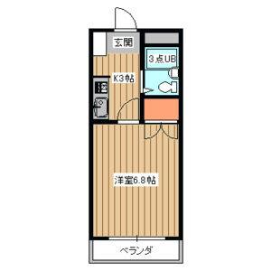 グラドゥアーレⅡ(1K/1階)の間取り写真