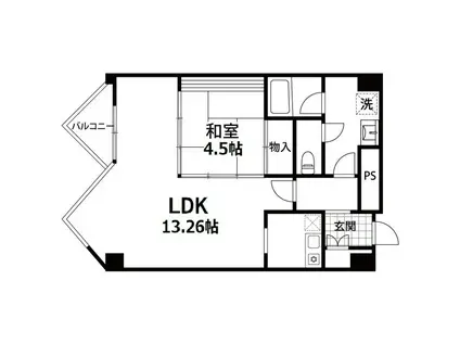 VIP仙台二日町(1LDK/9階)の間取り写真