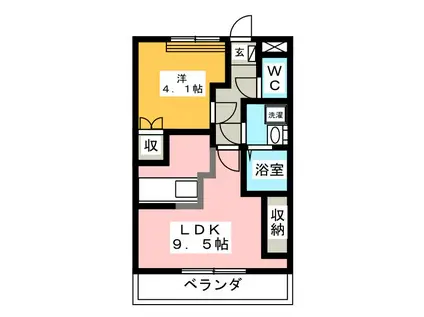 SHELULU-WING(1LDK/2階)の間取り写真