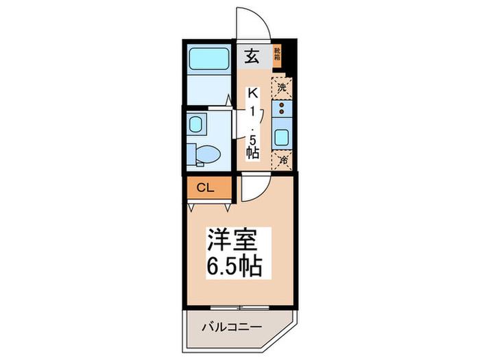 アノンテラス新石川(1K/3階)の間取り写真