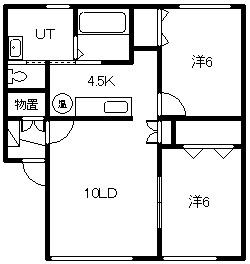 ルミエール(2LDK/1階)の間取り写真