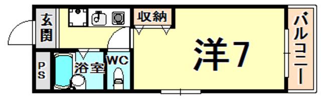 ハイツコンフォート(ワンルーム/2階)の間取り写真