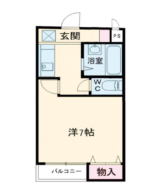 ルミエールS(1K/2階)の間取り写真