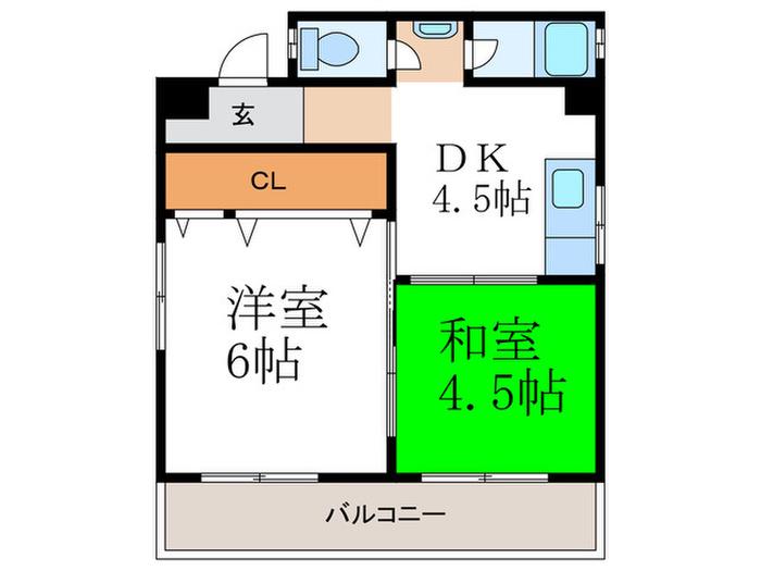 マンション藤(2DK/3階)の間取り写真