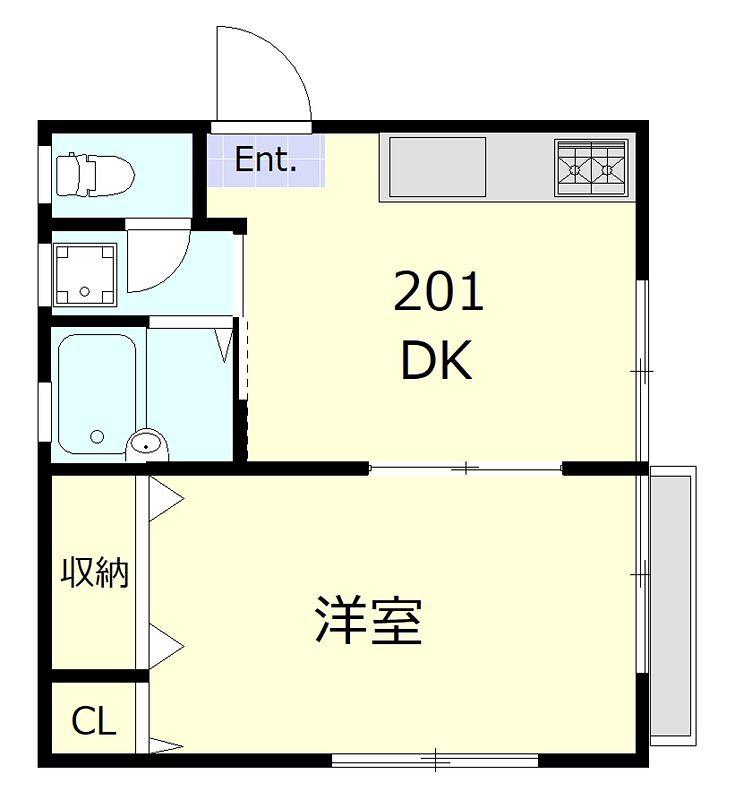 ルミナーレ東蒲田(1DK/2階)の間取り写真