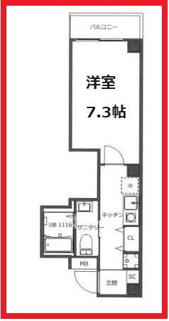 ロッツォ京成立石(1K/7階)の間取り写真