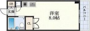 東明マンション江坂(ワンルーム/7階)の間取り写真