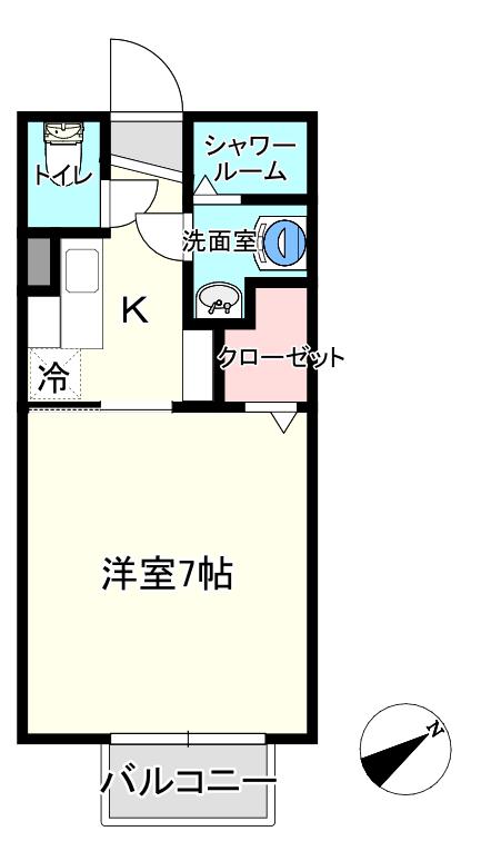 POBOI(1K/2階)の間取り写真