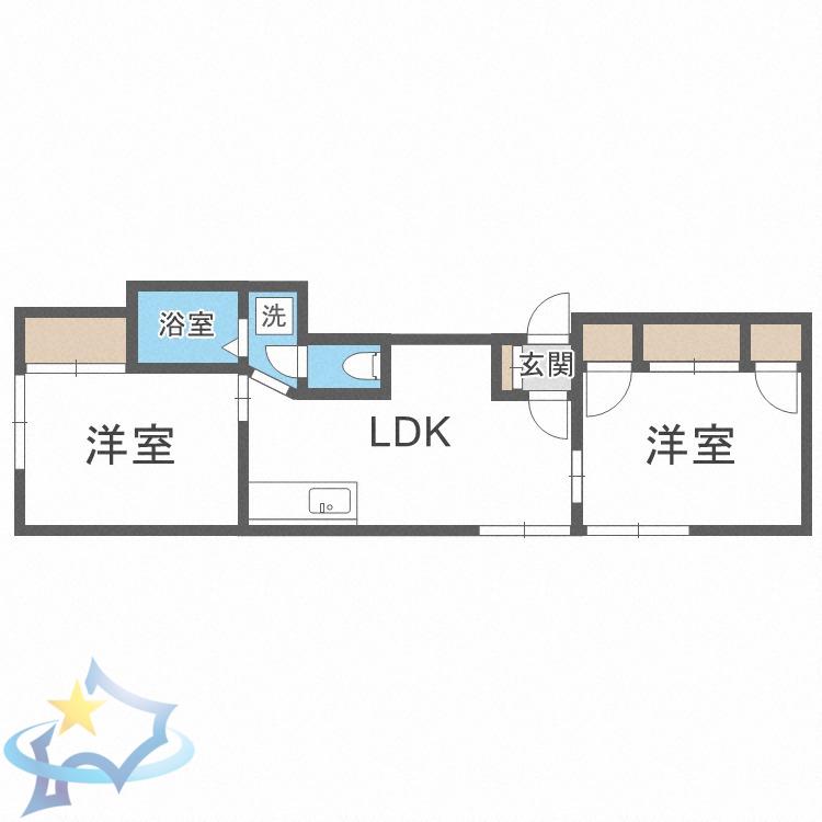 サンウエスト(2LDK/3階)の間取り写真
