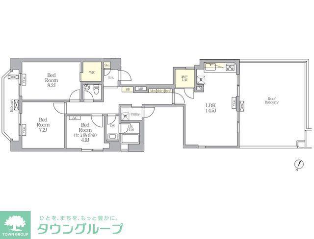 クロス護国寺(3SLDK/8階)の間取り写真