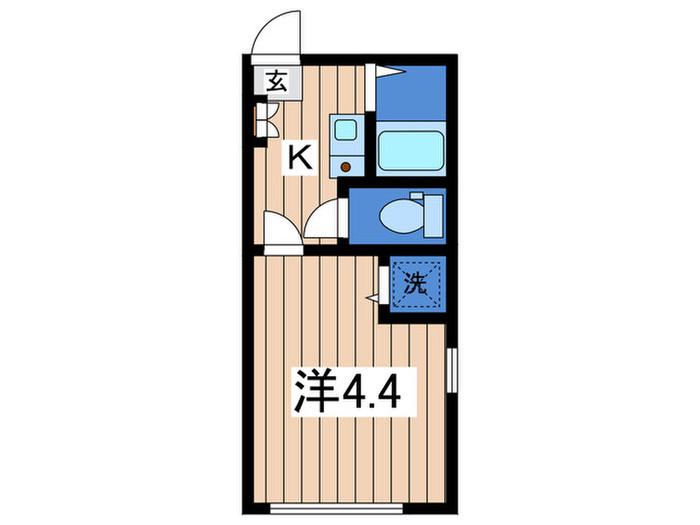 ラビエ蓮沼(1K/1階)の間取り写真