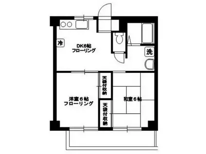 向原パークハイツ(2DK/1階)の間取り写真