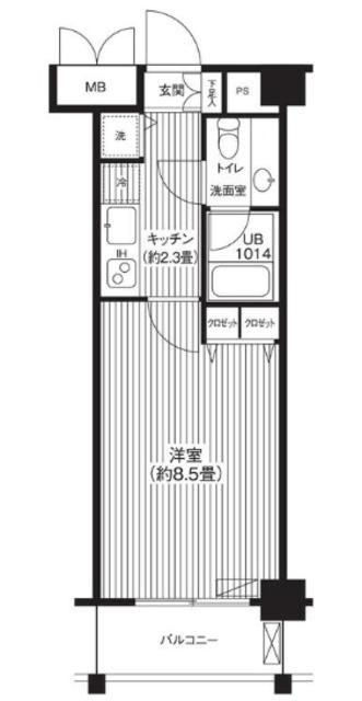 KJ新板橋(1K/2階)の間取り写真