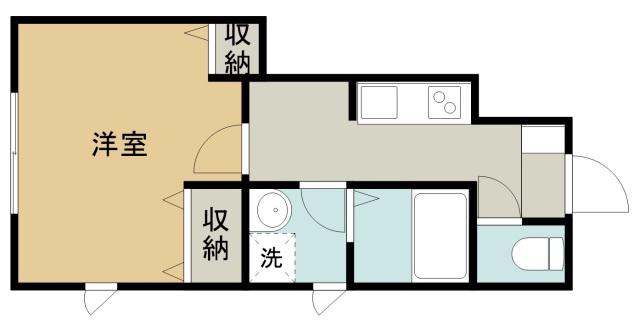 ハイムパインII(1K/1階)の間取り写真