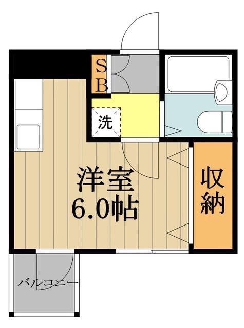 パティオ武蔵野(ワンルーム/3階)の間取り写真
