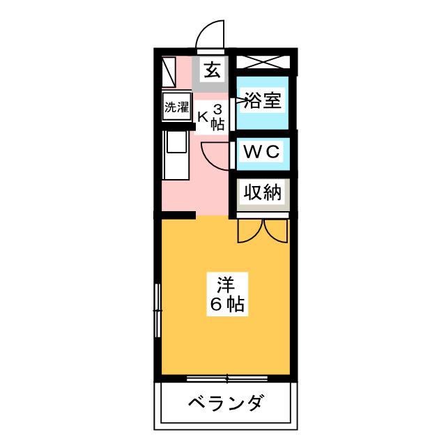フォレストブライト(1K/3階)の間取り写真