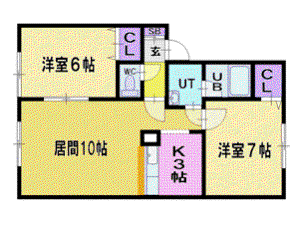 マルシェ(2LDK/1階)の間取り写真