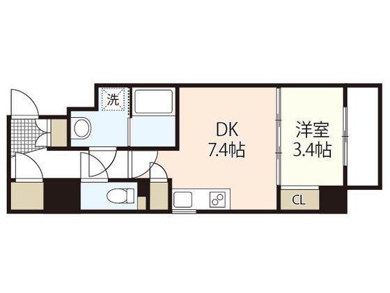 ララ・クスタ(1DK/6階)の間取り写真