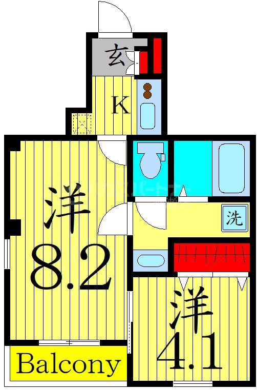 オキ テラス(1SK/1階)の間取り写真