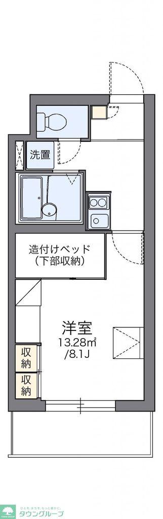 レオパレスウィステリア2(1K/2階)の間取り写真