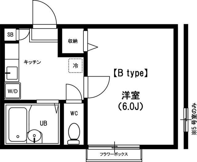 リリックコート313(1K/1階)の間取り写真