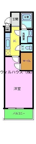 パルコート清水Ⅱ番館(1K/1階)の間取り写真