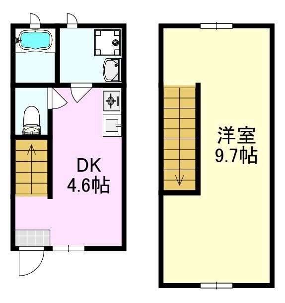 IKKA田代新町(1DK/1階)の間取り写真