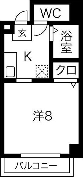 ルフィール八田(1K/7階)の間取り写真