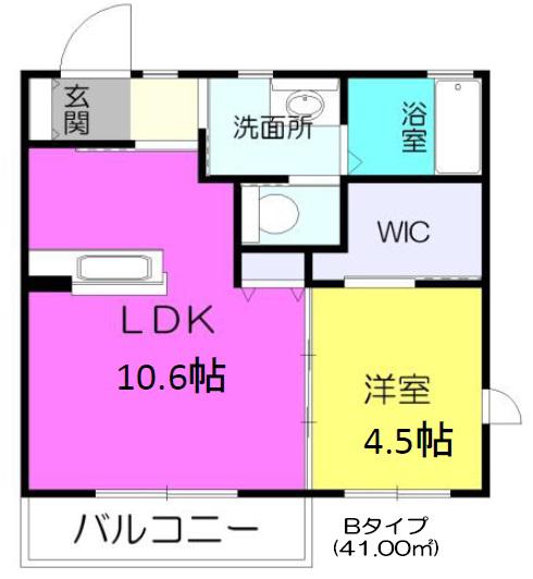 セフィラ岩切(1LDK/1階)の間取り写真