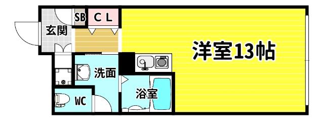 大阪ベイタワーレジデンス(ワンルーム/26階)の間取り写真