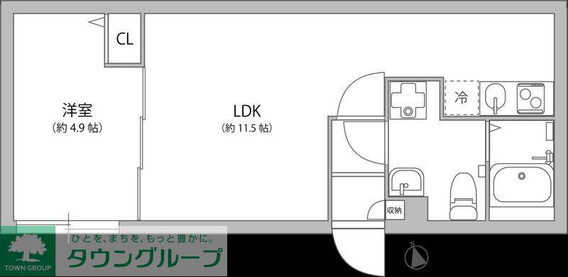 グランパーク大山(1LDK/3階)の間取り写真