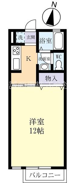 ルビーハイツ(1K/1階)の間取り写真