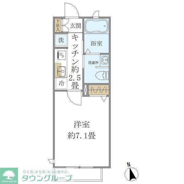 フォルス21(1K/2階)の間取り写真
