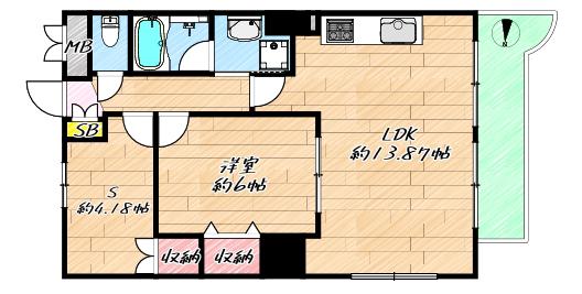 MESSAGE大宮通(2LDK/8階)の間取り写真