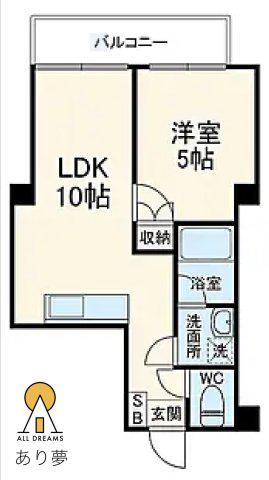 ビクトリア・メイフェアハウス(1LDK/4階)の間取り写真