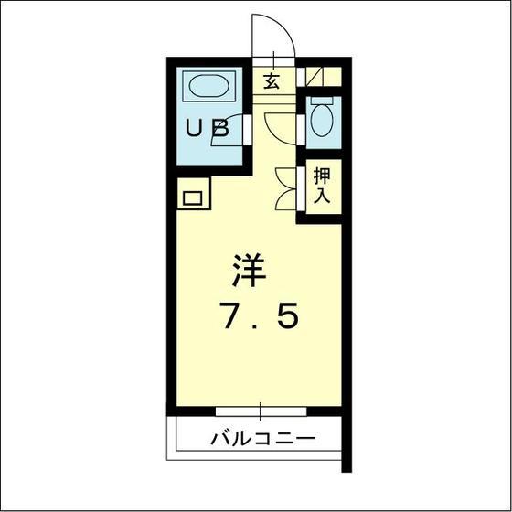 フォルム熊大前(ワンルーム/2階)の間取り写真