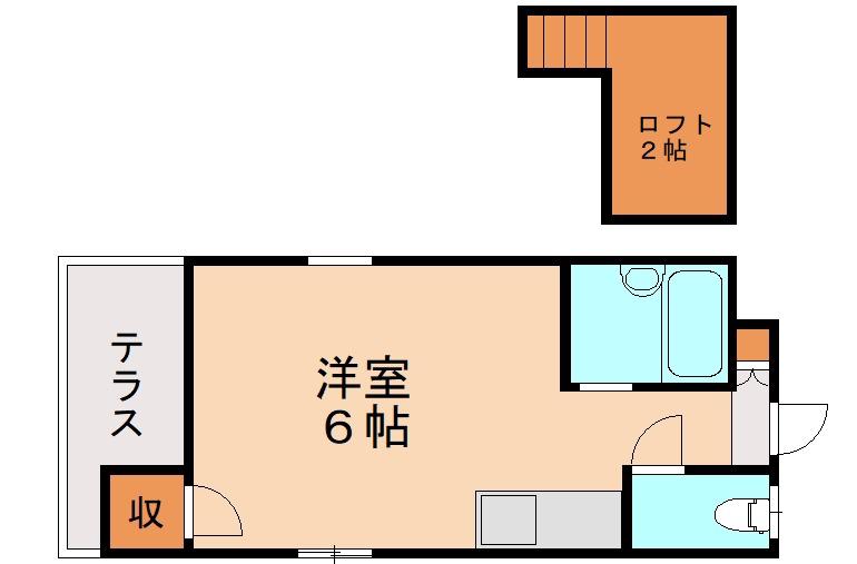 PRIME折尾(ワンルーム/1階)の間取り写真